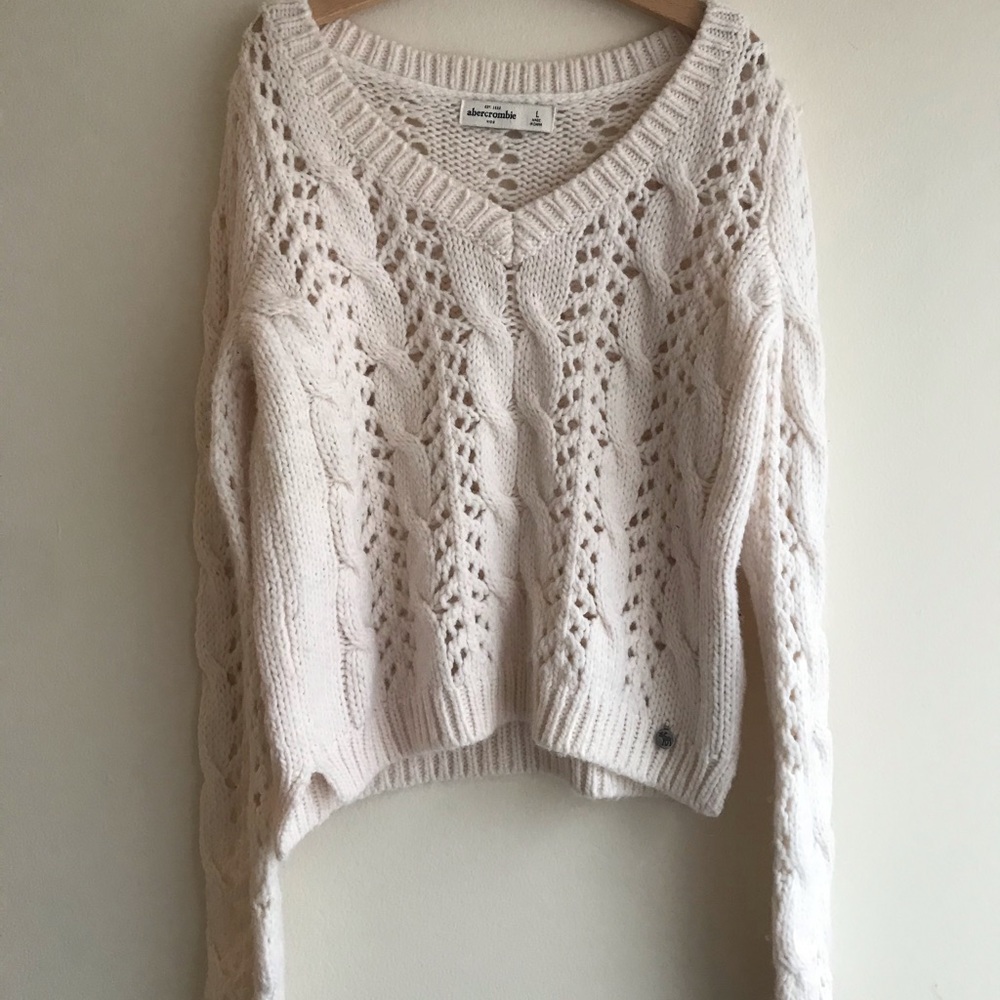 Abercrombie white knitted sweater